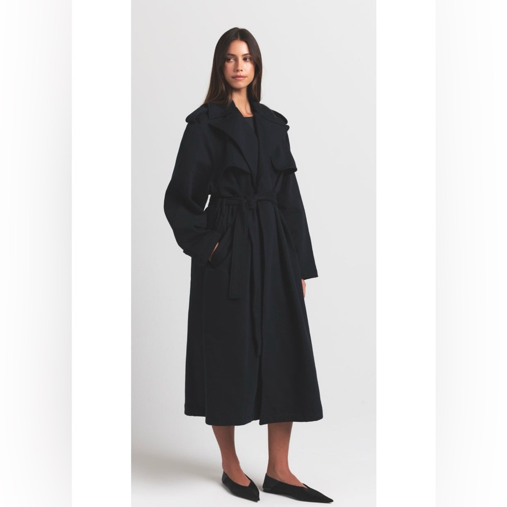 Skims Boyfriend Fleece Onyx (Black) Oversized Trench Coat